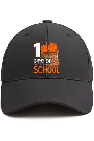 100th Day Of School Basketball Cotton Baseball Hat