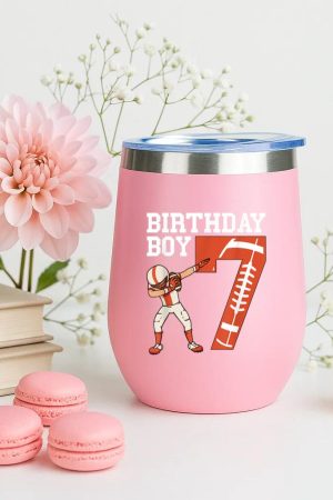 7th Football Birthday 12oz Tumbler