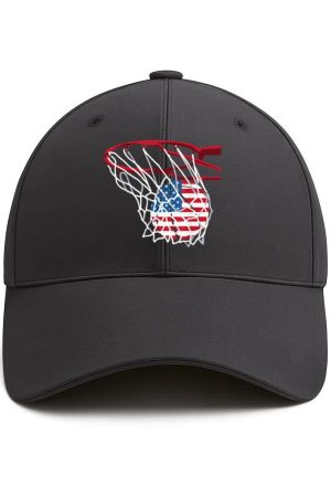 American Patriotic Basketball US Flag Cotton Baseball Hat