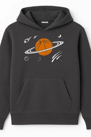 Basketball Sports Planet Saturn Ring Galaxy Space Hoodie