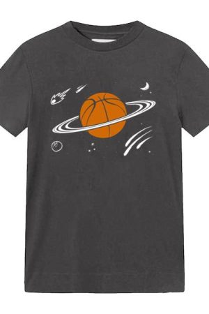 Basketball Sports Planet Saturn Ring Galaxy Space T-Shirt