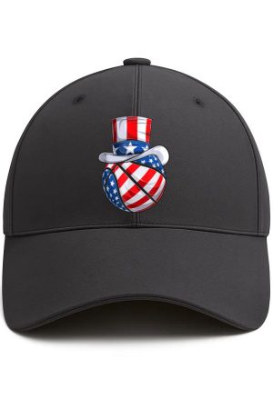 Basketball Uncle Sam Hat US Flag Cotton Baseball Hat