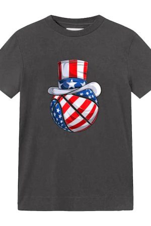Basketball Uncle Sam Hat US Flag T-Shirt