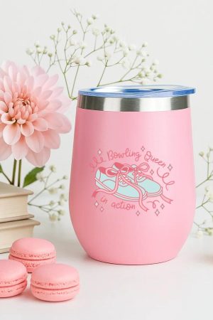 Bowling Queen Quote Design 12oz Tumbler