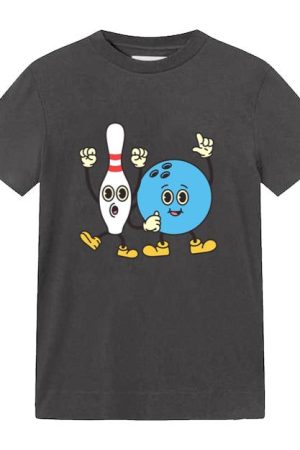 Bowling Retro Cartoon Ball And Pins T-Shirt