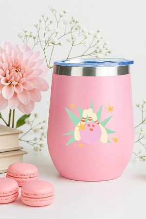 Bowling Retro Flat Ball And Pins 12oz Tumbler