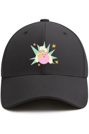 Bowling Retro Flat Ball And Pins Cotton Baseball Hat