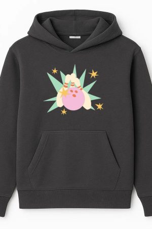 Bowling Retro Flat Ball And Pins Hoodie