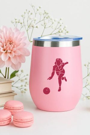 Bowling Woman Silhouette 12oz Tumbler