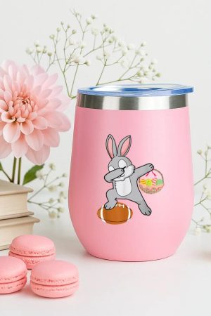 Dabbing Bunny Football Easter Day 12oz Tumbler