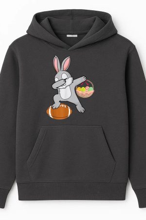 Dabbing Bunny Football Easter Day Hoodie