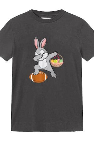 Dabbing Bunny Football Easter Day T-Shirt