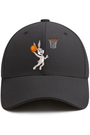 Easter Day Rabbit A Dunking Basketball Cotton Baseball Hat