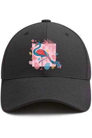 Easter Flamingo With Easter Basket Cotton Baseball Hat