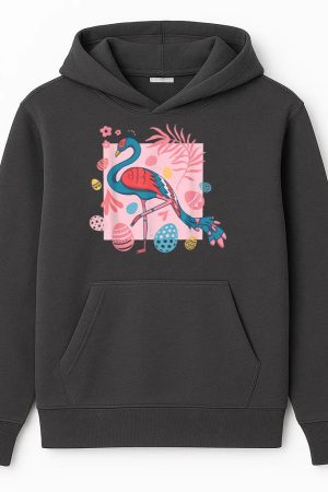 Easter Flamingo With Easter Basket Hoodie