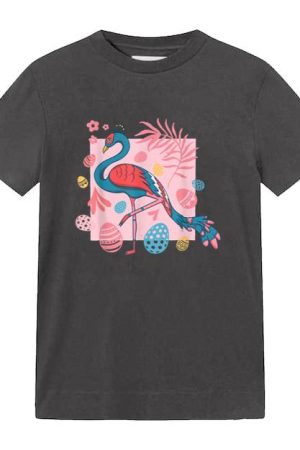 Easter Flamingo With Easter Basket T-Shirt
