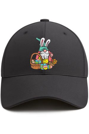 Gnome Bunny Easter Eggs Basket Easter Day Cotton Baseball Hat