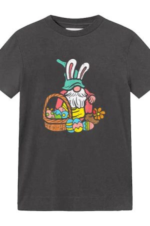 Gnome Bunny Easter Eggs Basket Easter Day T-Shirt