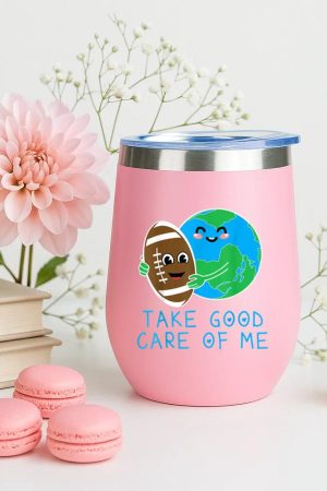 Happy Earth-Day Planet Gift Idea Funny Hug Football 12oz Tumbler