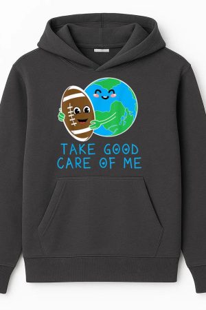 Happy Earth-Day Planet Gift Idea Funny Hug Football Hoodie