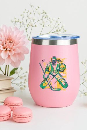 Hockey Goalie Holding A Stick 12oz Tumbler