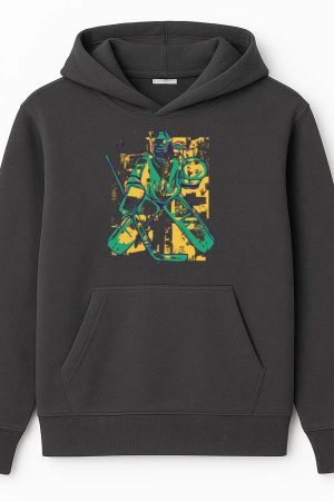 Hockey Goalie Holding A Stick Hoodie