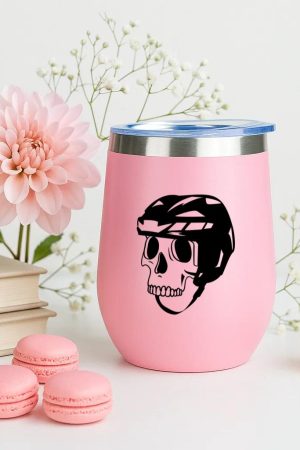 Hockey Helmet Skull High Contrast 12oz Tumbler