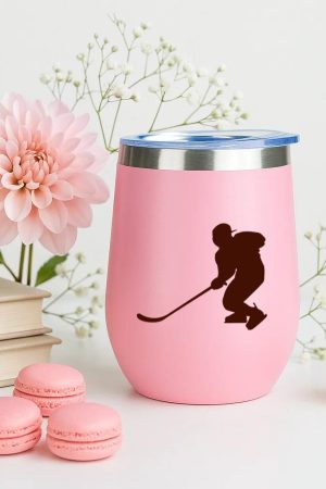 Hockey Ice Player Silhouette 12oz Tumbler