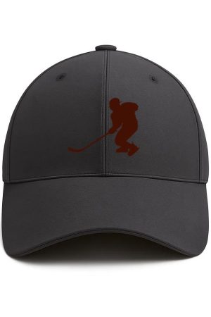 Hockey Ice Player Silhouette Cotton Baseball Hat