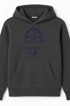 Hockey Mask Label Cut Out Hoodie