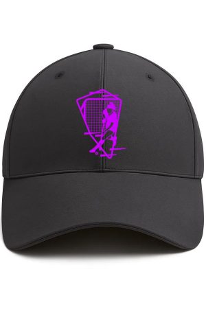 Hockey Player And Goal Filled Stroke Cotton Baseball Hat