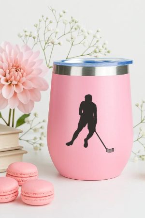Hockey Player From The Front Silhouette 12oz Tumbler
