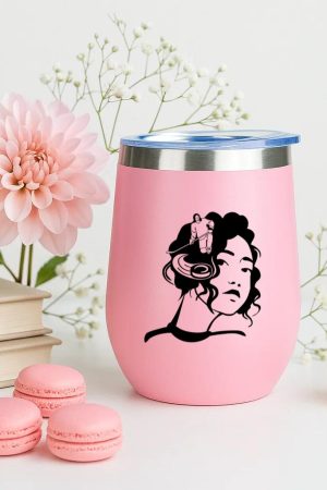 Hockey Player Girl Cut Out 12oz Tumbler