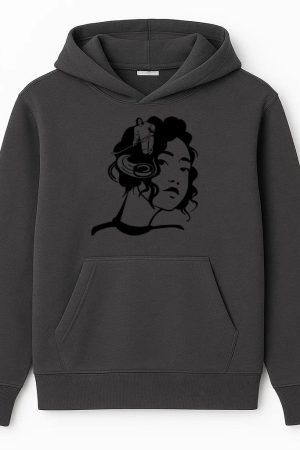 Hockey Player Girl Cut Out Hoodie