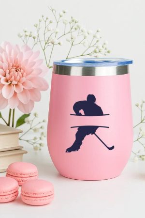 Hockey Player Label Silhouette 12oz Tumbler