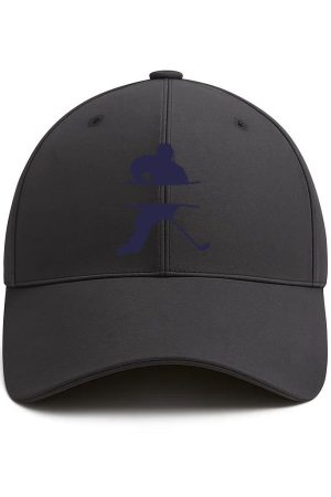 Hockey Player Label Silhouette Cotton Baseball Hat