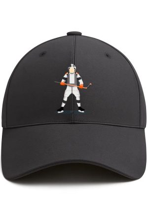 Hockey Player Player Stick Flat Cotton Baseball Hat