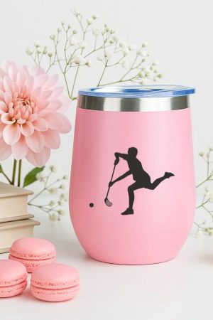 Hockey Player Running Silhouette 12oz Tumbler