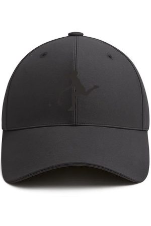 Hockey Player Running Silhouette Cotton Baseball Hat