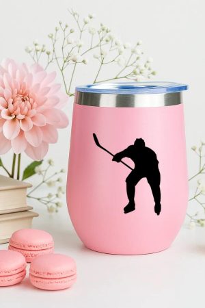 Hockey Player Shoot Silhouette 12oz Tumbler
