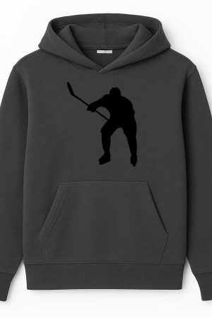 Hockey Player Shoot Silhouette Hoodie