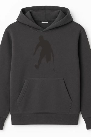 Hockey Player Silhouette Facing Down Hoodie