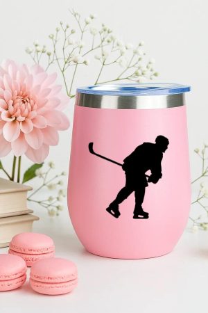 Hockey Player Skating Silhouette 12oz Tumbler