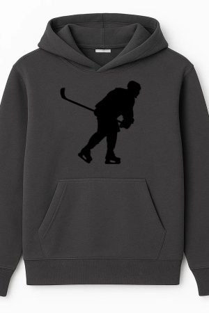 Hockey Player Skating Silhouette Hoodie