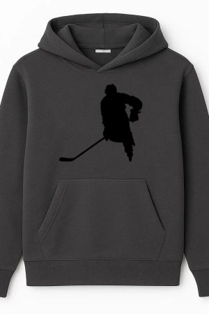 Hockey Player Stickhandling Silhouette Hoodie