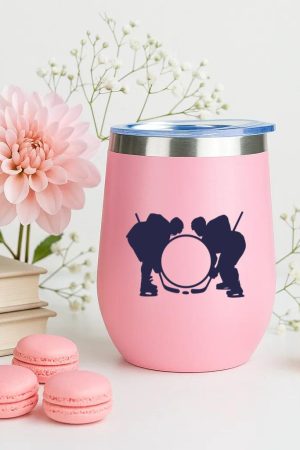 Hockey Players Label Silhouette 12oz Tumbler