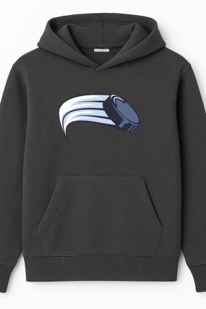Hockey Puck In Movement Illustration Hoodie