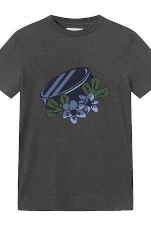 Hockey Puck With Flowers Illustration T-Shirt