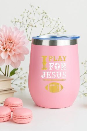 I Play For Jesus Christian Football 12oz Tumbler