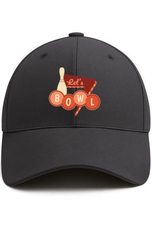 Lets Bowl Bowling Quote Flat Cotton Baseball Hat